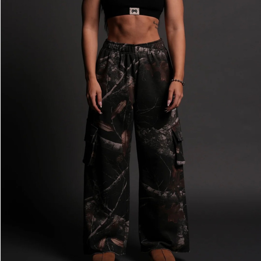 Darc Sport Wide Leg Black and Brown Camo Pants